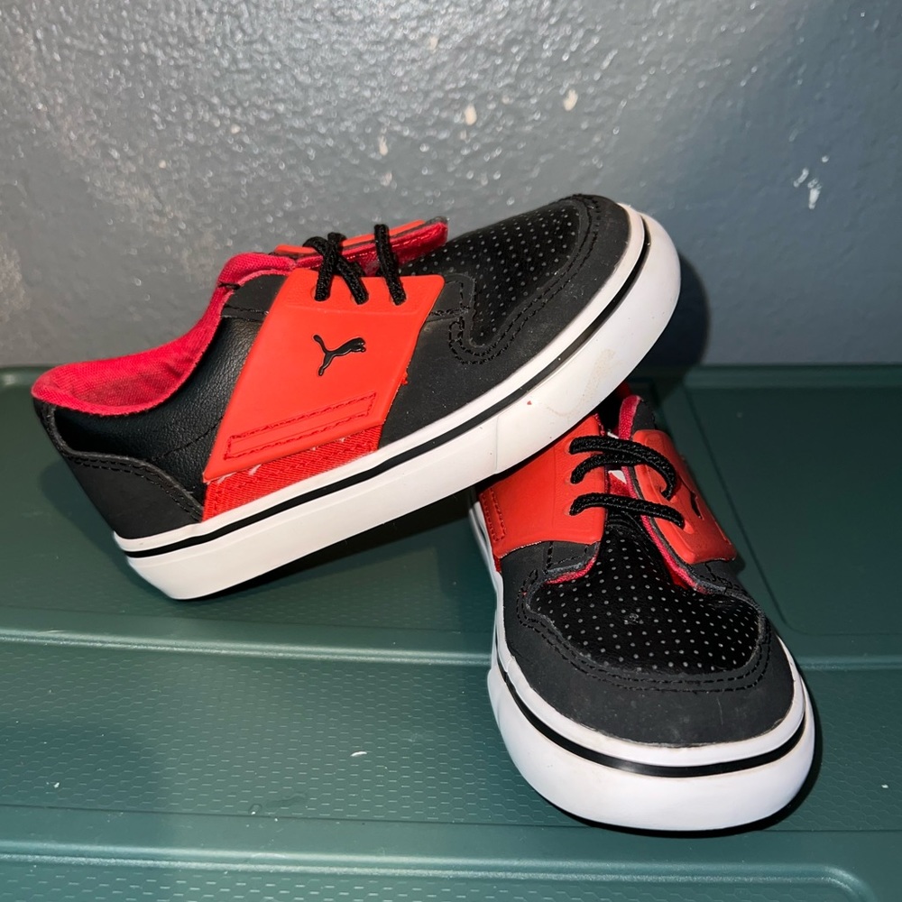 PUMA Kids El Ace 2 Sneakers, Black/High Risk Red